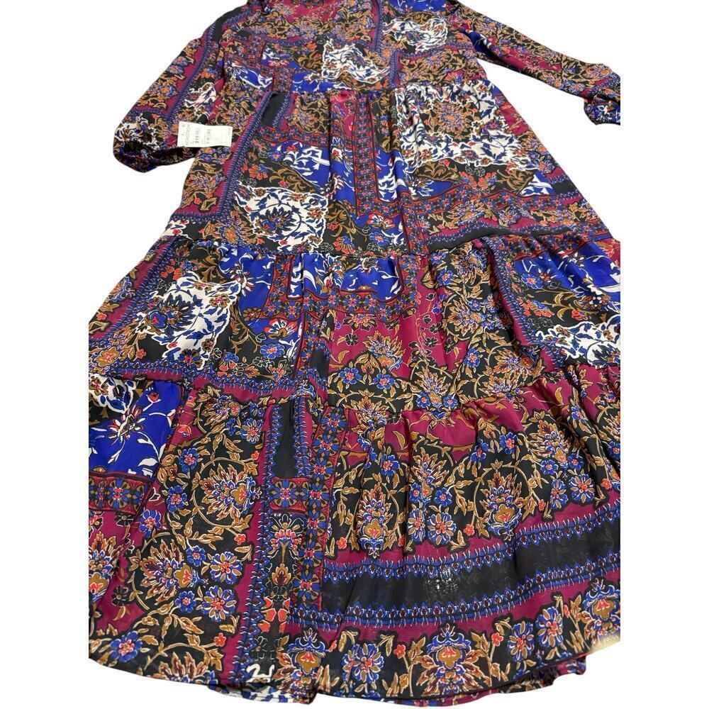 Julia Jordan Dress Multicolored Midi Size 8 Tiered NWT
